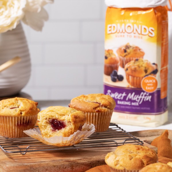 Peanut Butter & Jam Muffins Edmonds Cooking NZ