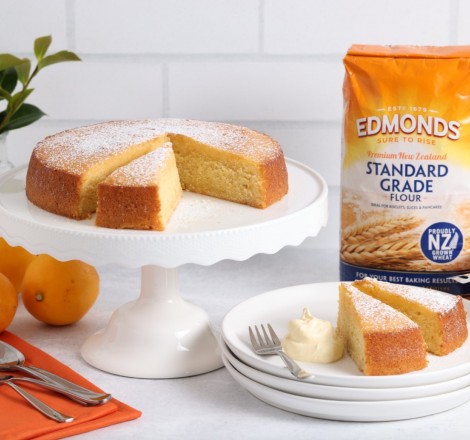 Lemon Syrup Cake with pack shot