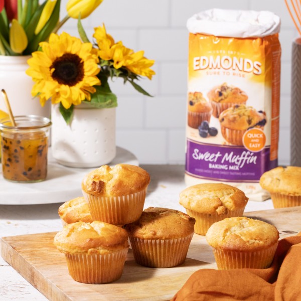 Lemon, Passionfruit & White Chocolate Muffins Edmonds Cooking NZ